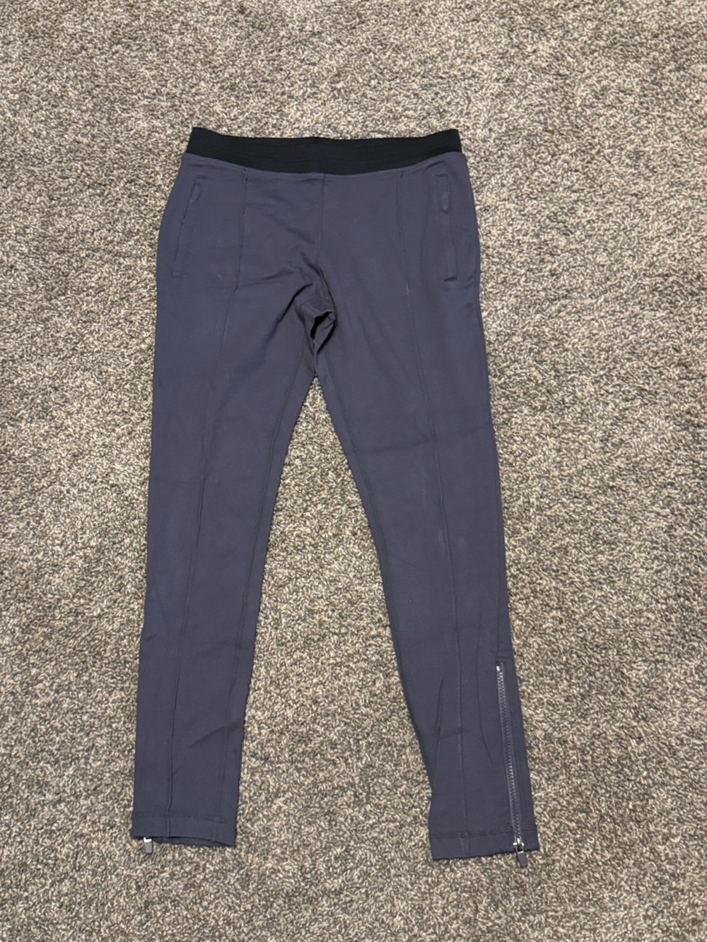 JustFab Navy Jogger Sweatpants with Black Waistband